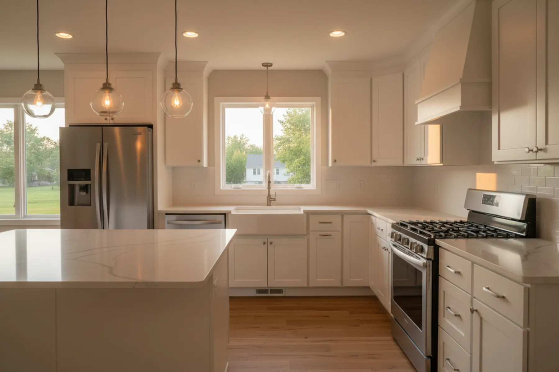 After: the same kitchen fully renovated