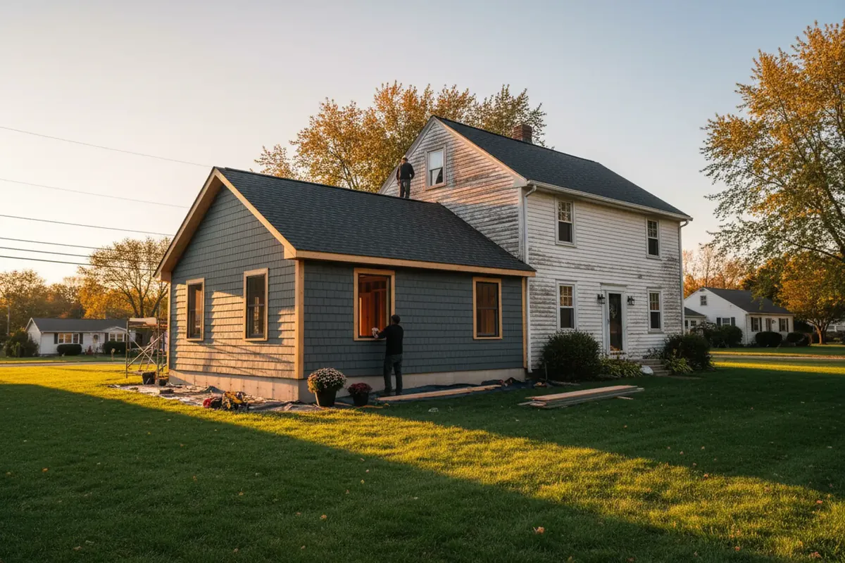 Home addition under construction