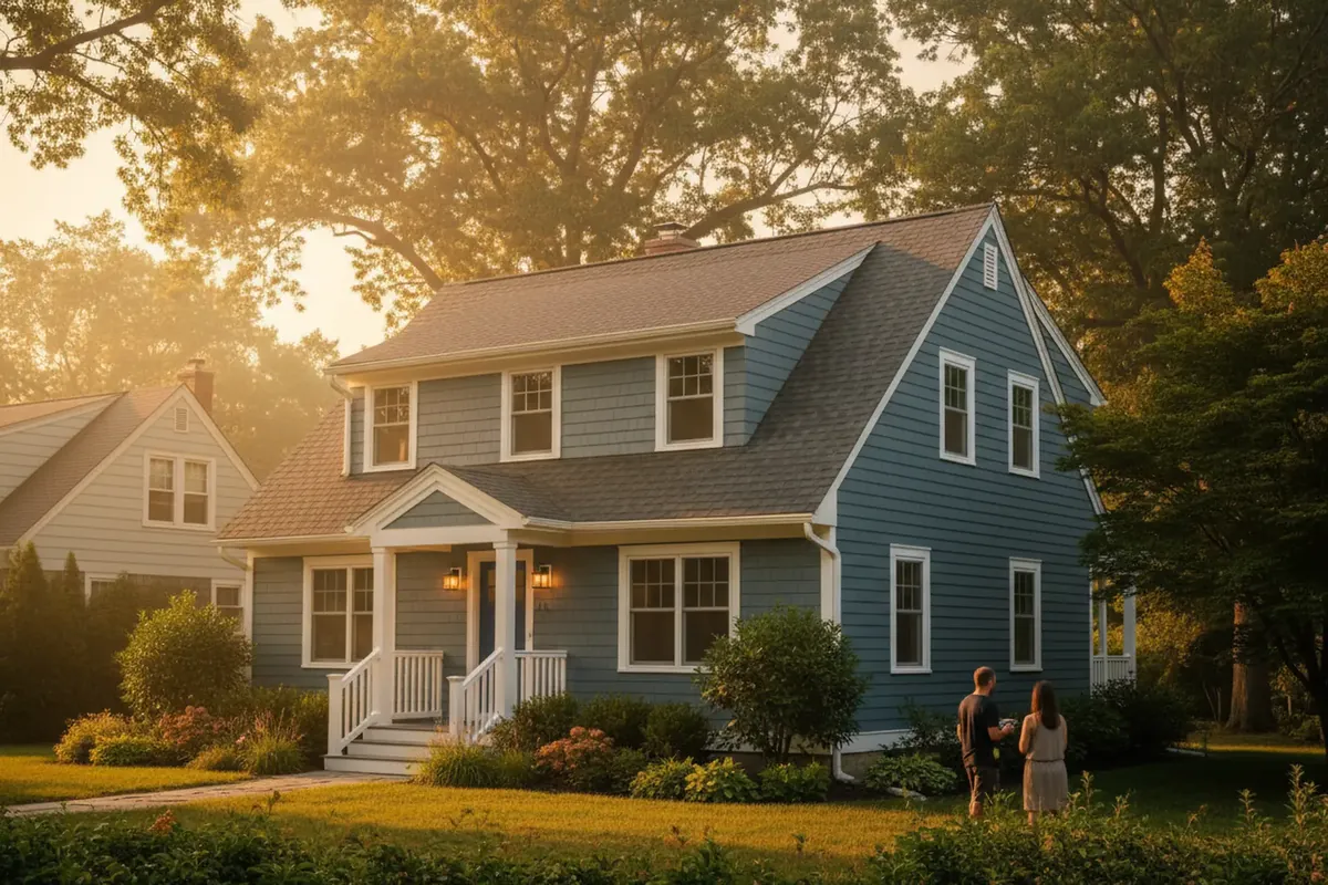 House exterior with new roofing and siding